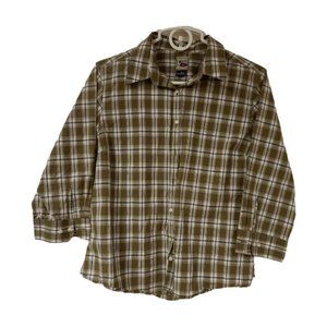 Cruel Girl Juniors Large Olive Green Stripe Long Sleeve Western Shirt Top